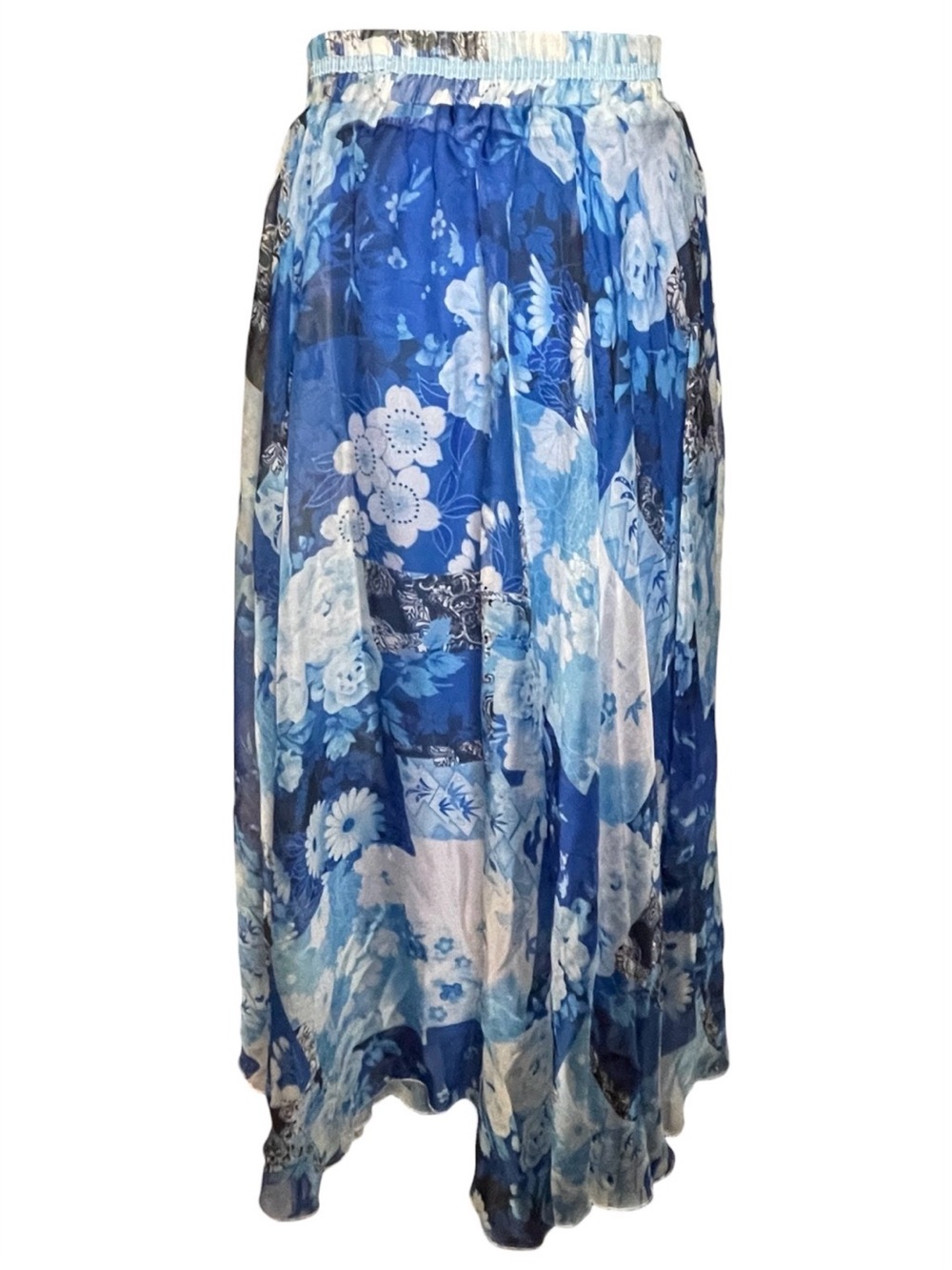 Blue Floral Maxi Skirt